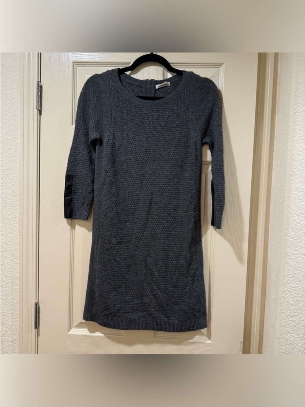 Club Monaco Gray Wool Cashmere Angora Blend Textured Sheath Dress w Trim Size XS